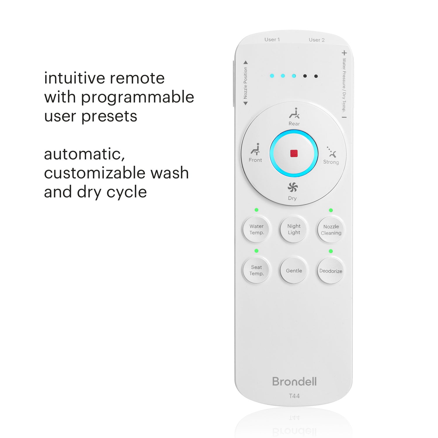 Brondell Swash Thinline T44 Luxury Bidet Seat with Remote Control