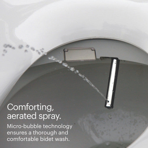 Close-up of Brondell Swash 1000 Electric Bidet Seat with text highlighting micro-bubble technology