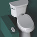 White toilet with Brondell Swash 1000 Electric Bidet Seat installed on a green gradient background