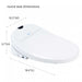 Brondell Swash 1000 Electric Bidet Seat with round seat dimensions labeled on a white background