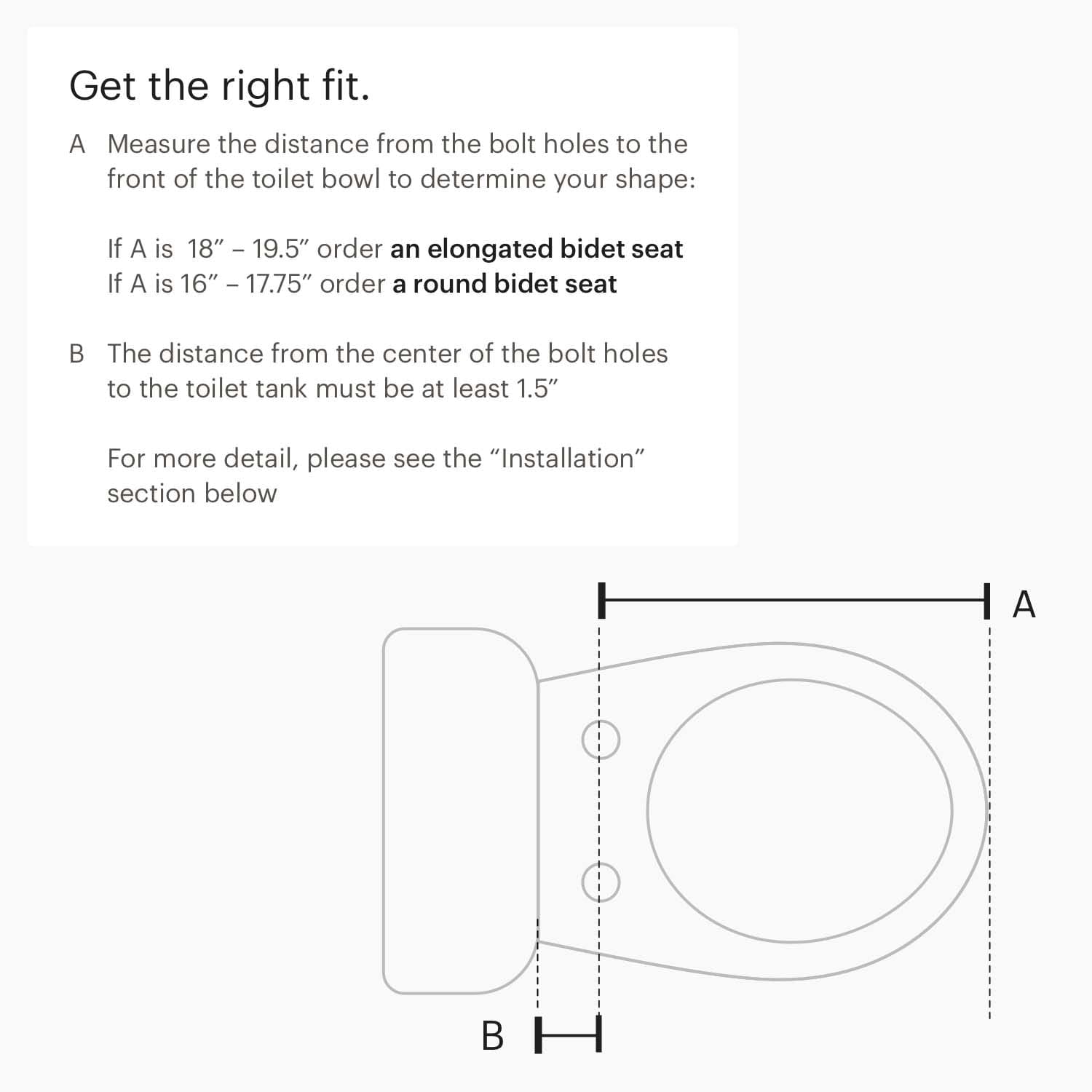 Measurement guide for Brondell Swash Ecoseat Non-Electric Bidet Seat with labeled dimensions on a white background