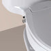 Close-up of Brondell Swash Ecoseat Non-Electric Bidet Seat knobs with a brand logo on a beige background