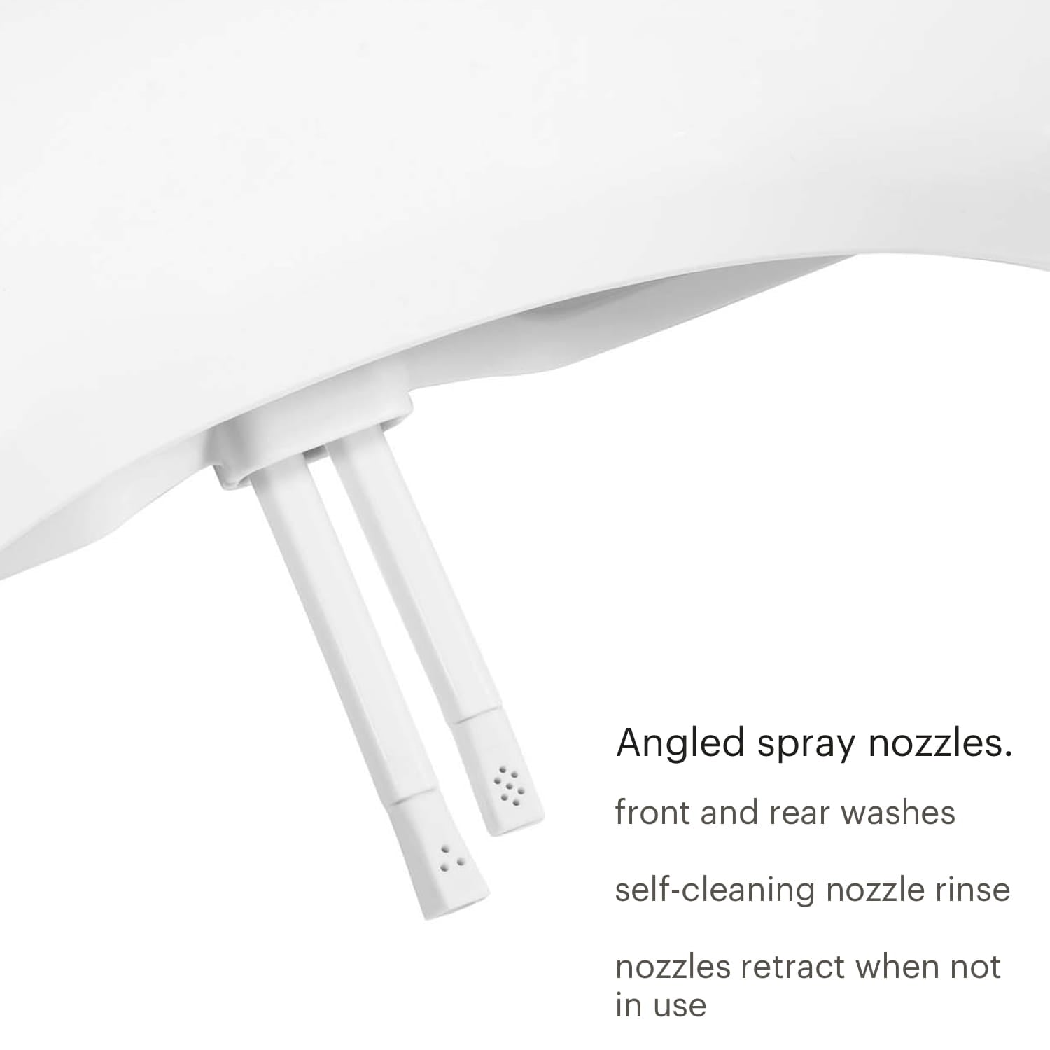 Brondell Swash Ecoseat Non-Electric Bidet Seat spray nozzles on a white background