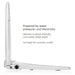 Open Brondell Swash Ecoseat Non-Electric Bidet Seat side view with text about water pressure operation on a white background