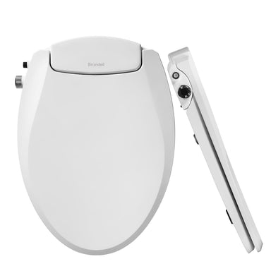Brondell Swash Ecoseat Non-Electric Bidet Seat top view and side view on white background